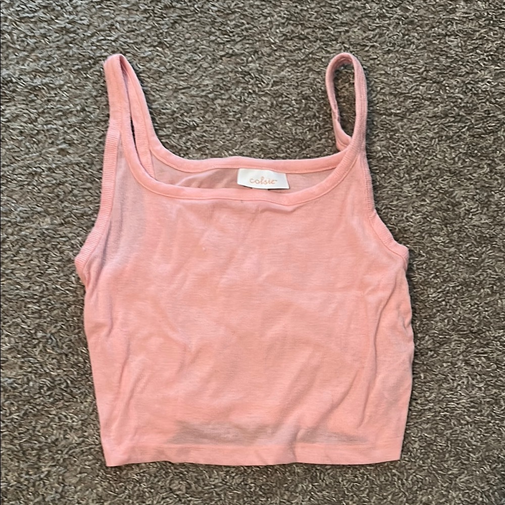 coobie Pink Women's Crop Tank Top